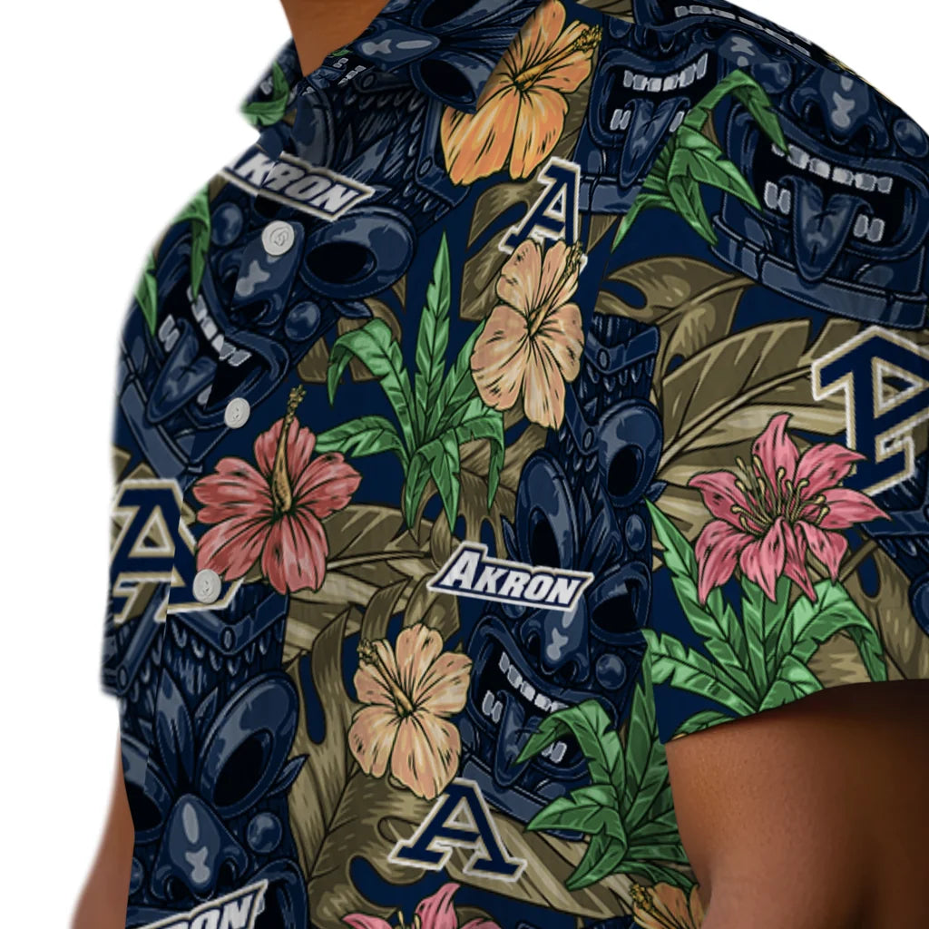 Akron Zips Hawaiian Shirt - Hibiscus Tiki Jungle | Moonbestprint