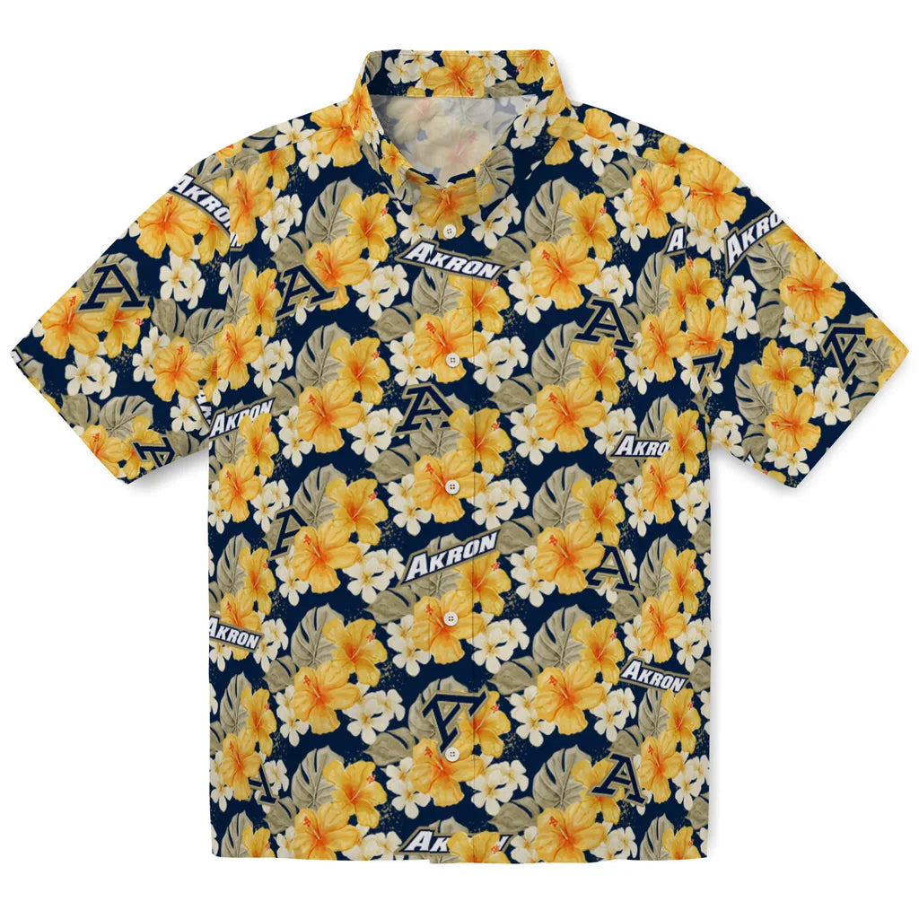 Akron Zips Hawaiian Shirt - Hibiscus Tropics | Moonbestprint