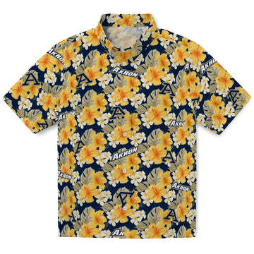 Akron Zips Hawaiian Shirt - Hibiscus Tropics | Moonbestprint