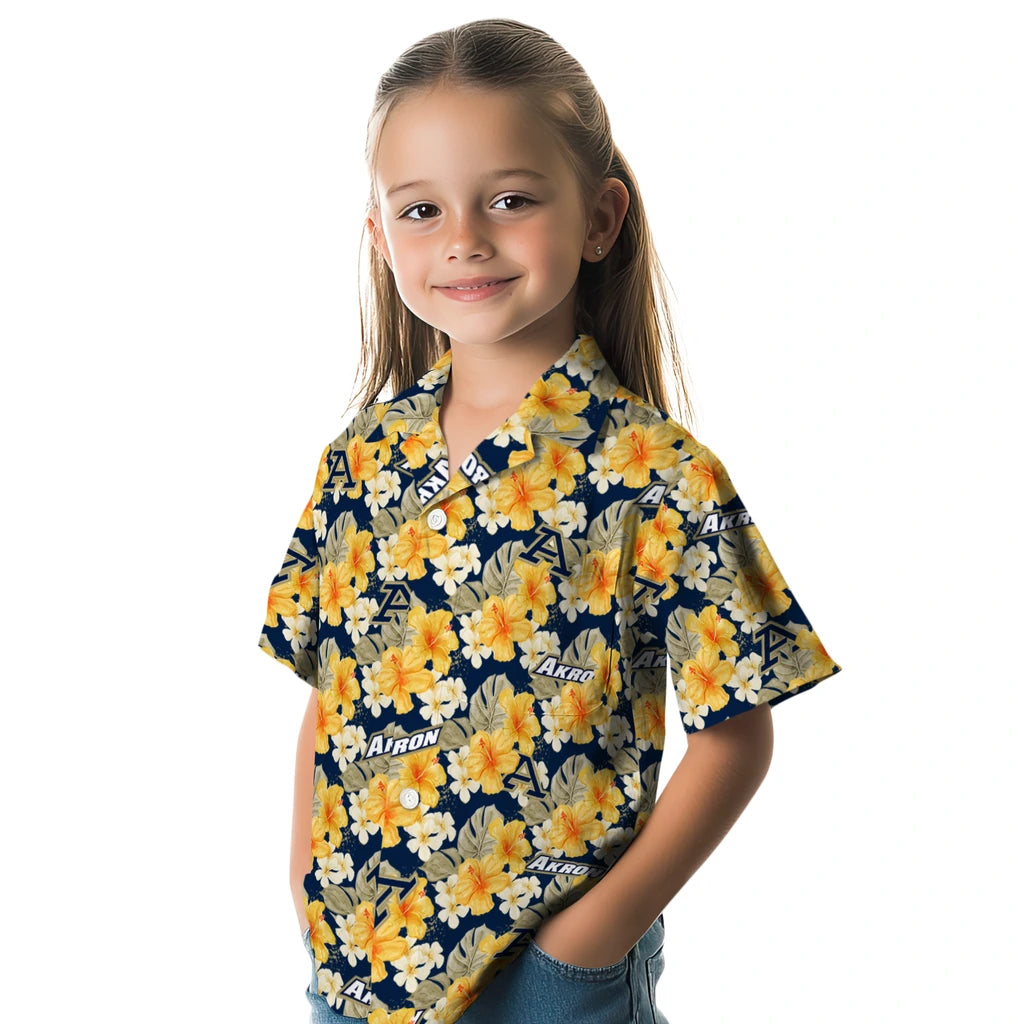 Akron Zips Hawaiian Shirt - Hibiscus Tropics | Moonbestprint