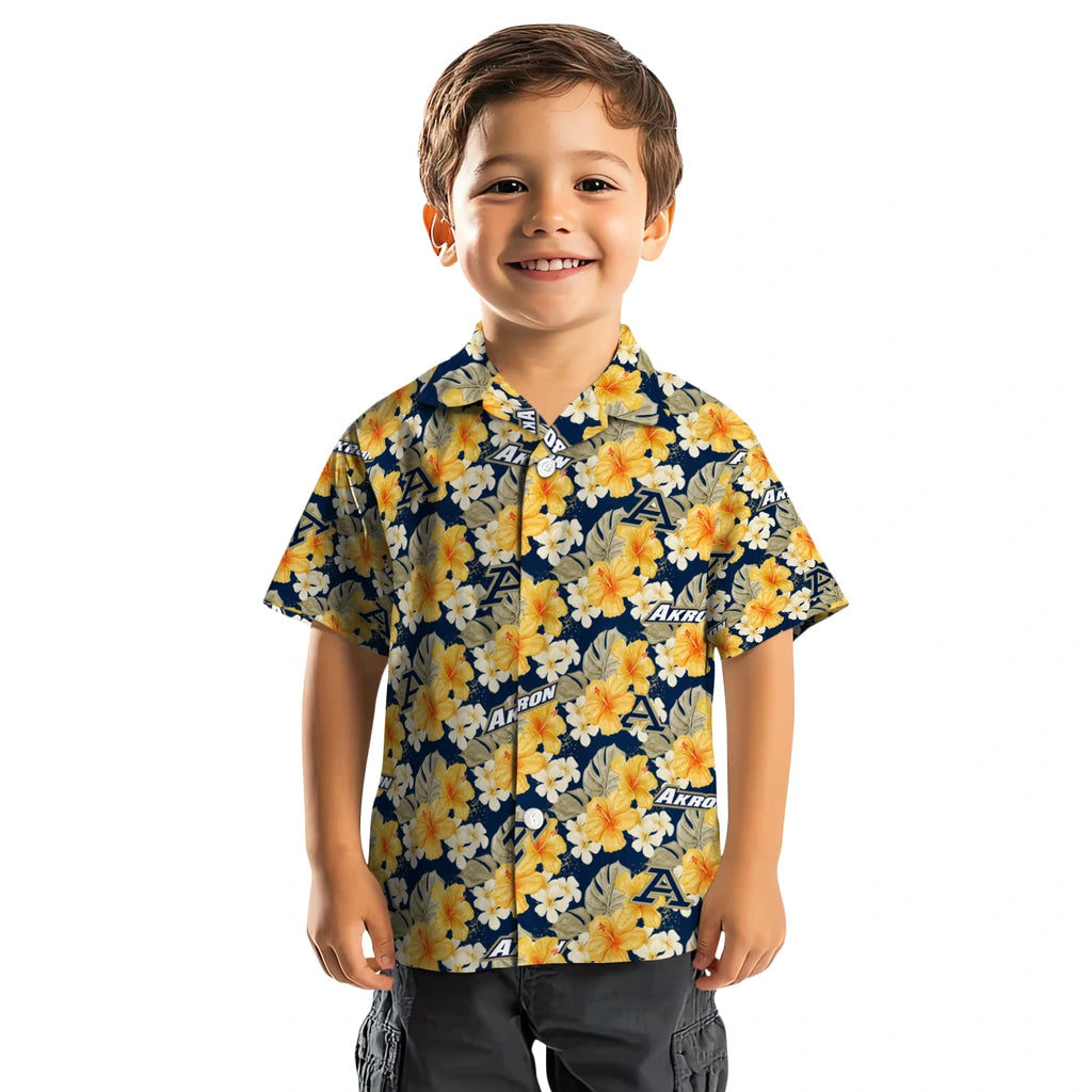 Akron Zips Hawaiian Shirt - Hibiscus Tropics | Moonbestprint