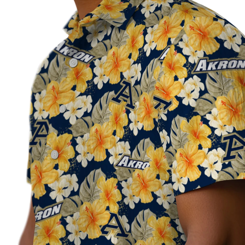 Akron Zips Hawaiian Shirt - Hibiscus Tropics | Moonbestprint