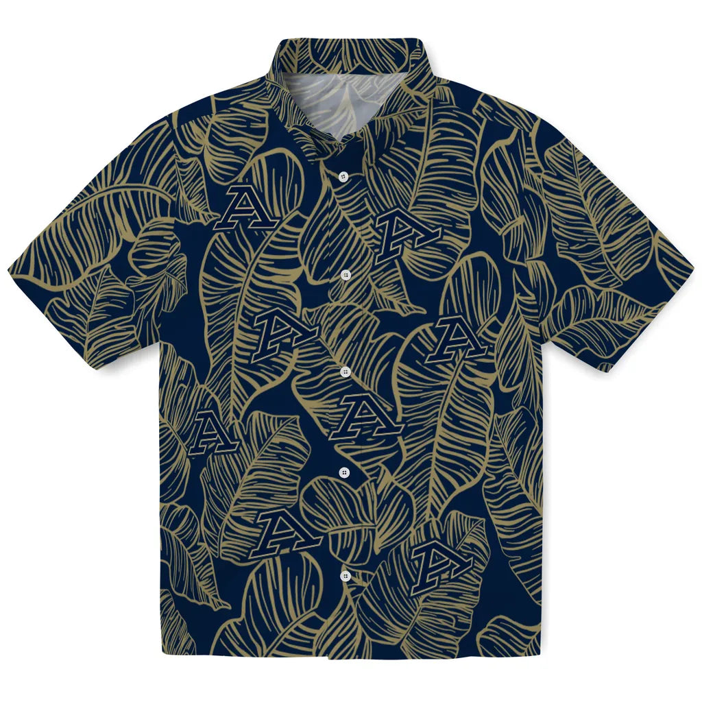 Akron Zips Hawaiian Shirt - Leaf Outline | Moonbestprint