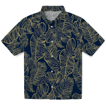 Akron Zips Hawaiian Shirt - Leaf Outline | Moonbestprint