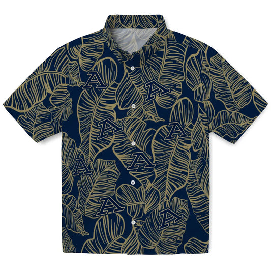 Akron Zips Hawaiian Shirt - Leaf Outline | Moonbestprint