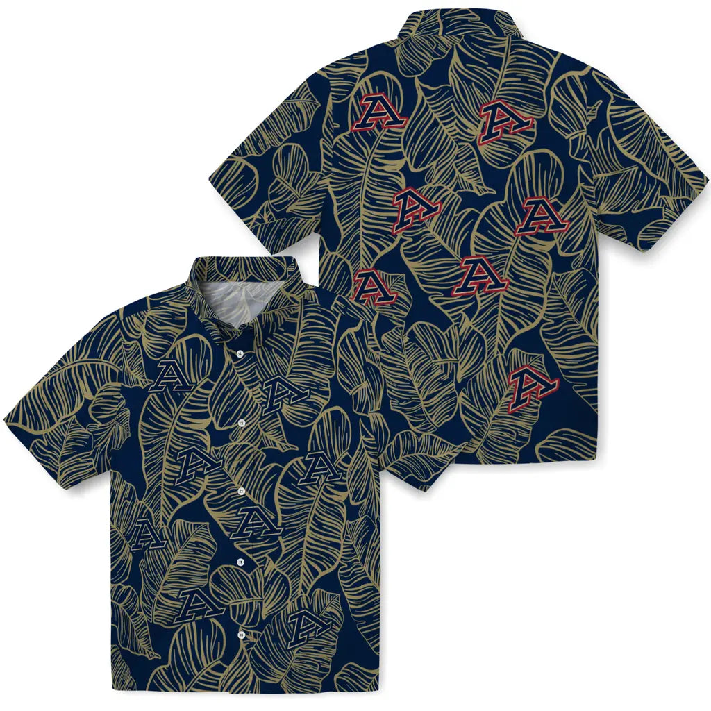 Akron Zips Hawaiian Shirt - Leaf Outline | Moonbestprint
