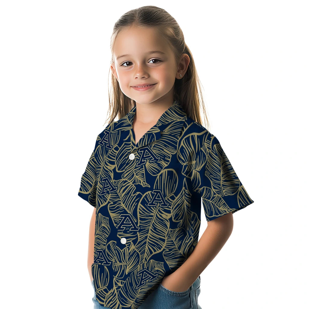 Akron Zips Hawaiian Shirt - Leaf Outline | Moonbestprint