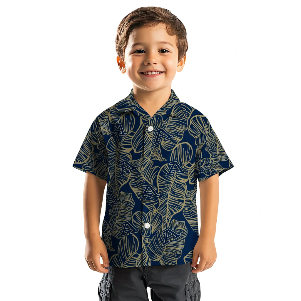 Akron Zips Hawaiian Shirt - Leaf Outline | Moonbestprint