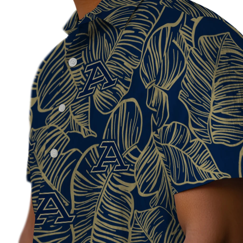 Akron Zips Hawaiian Shirt - Leaf Outline | Moonbestprint