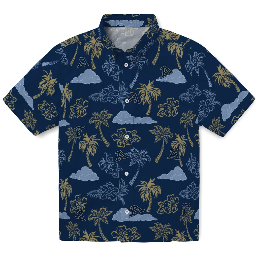 Akron Zips Hawaiian Shirt - Palm And Clouds | Moonbestprint