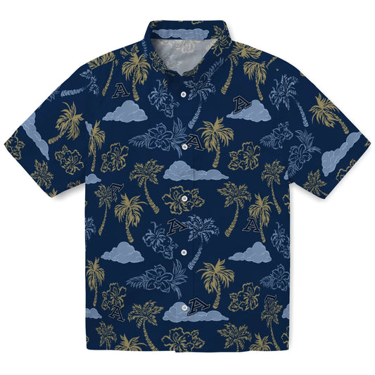 Akron Zips Hawaiian Shirt - Palm And Clouds | Moonbestprint