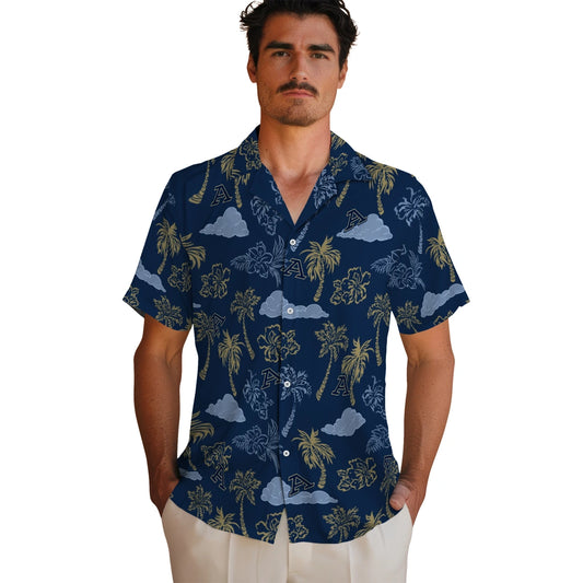 Akron Zips Hawaiian Shirt - Palm And Clouds | Moonbestprint