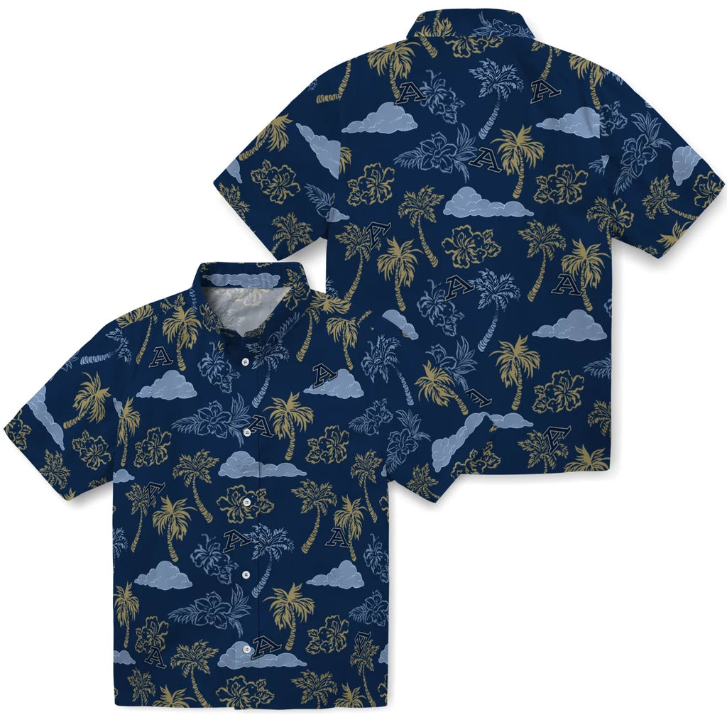 Akron Zips Hawaiian Shirt - Palm And Clouds | Moonbestprint