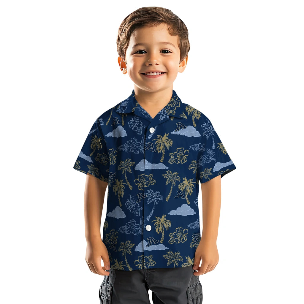 Akron Zips Hawaiian Shirt - Palm And Clouds | Moonbestprint