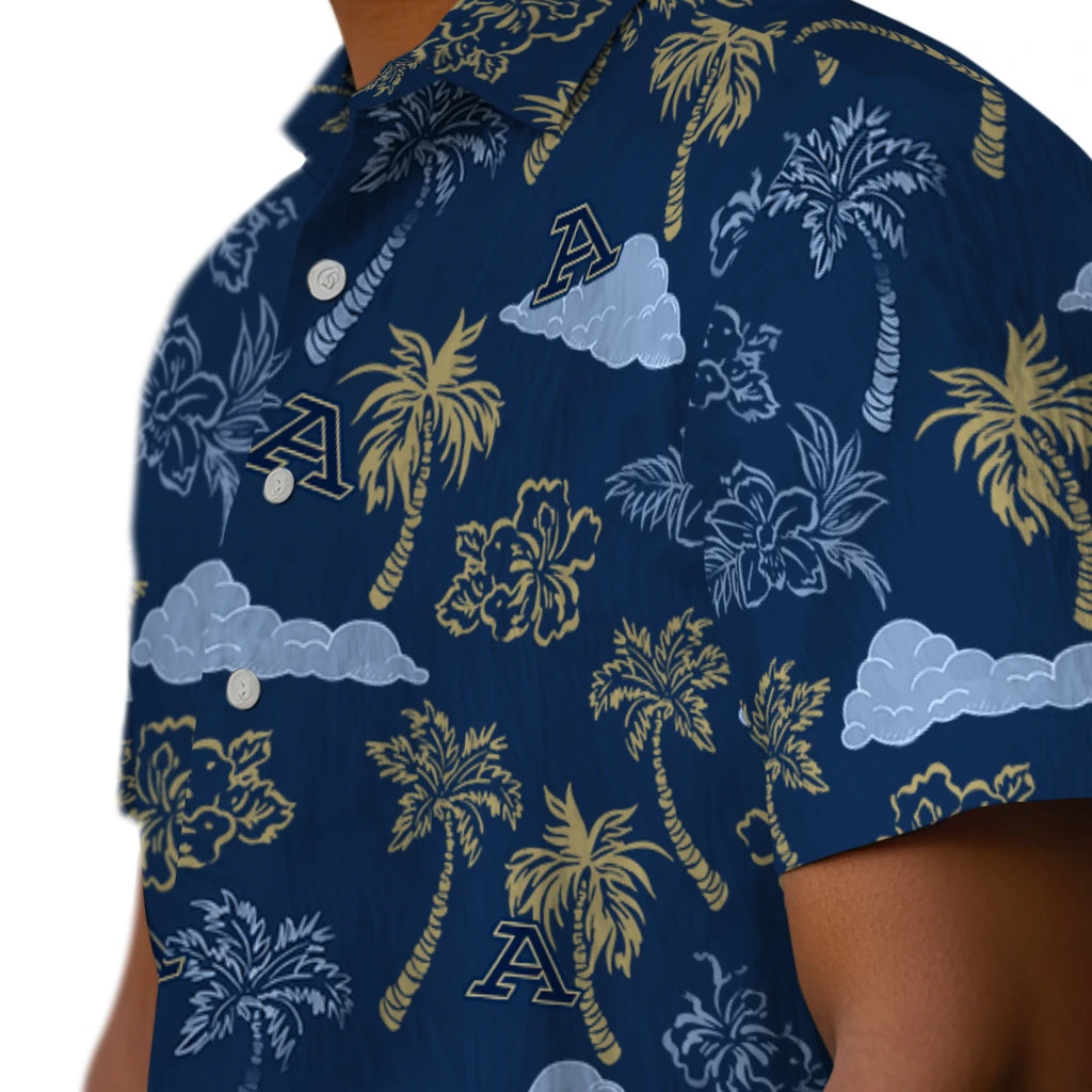 Akron Zips Hawaiian Shirt - Palm And Clouds | Moonbestprint
