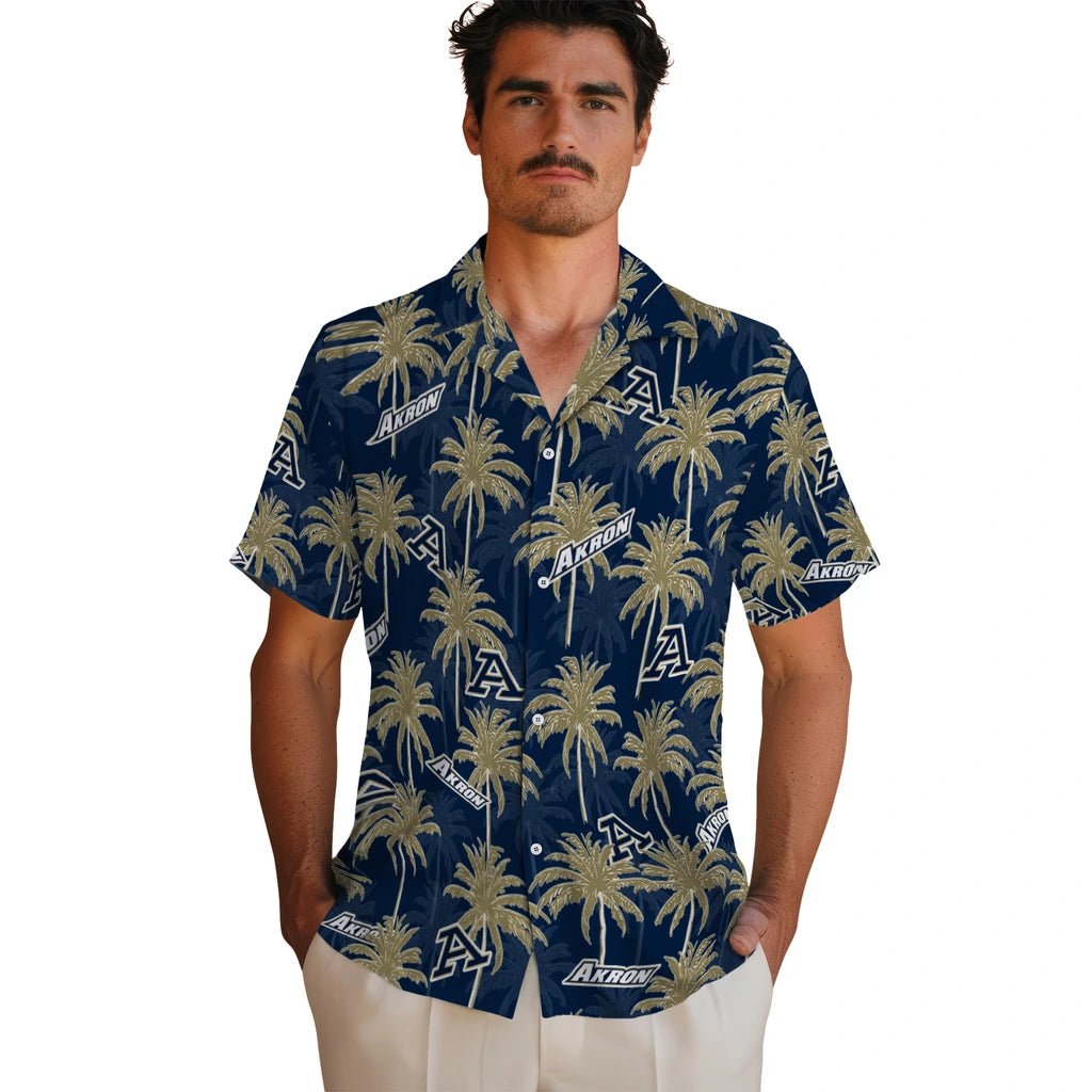 Akron Zips Hawaiian Shirt - Palm Tree Motif | Moonbestprint