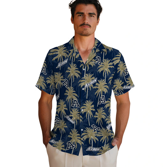 Akron Zips Hawaiian Shirt - Palm Tree Motif | Moonbestprint