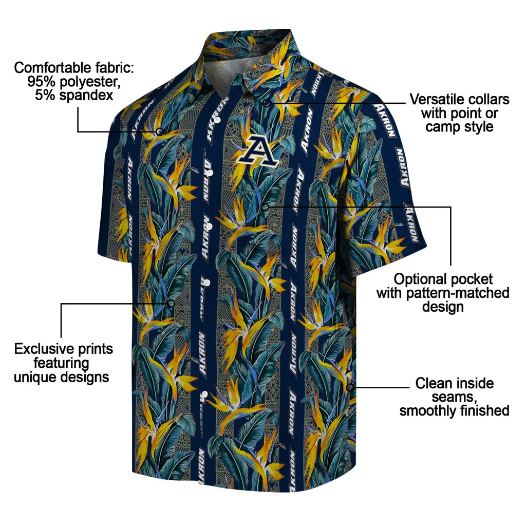 Akron Zips Hawaiian Shirt - Paradise Vines | Moonbestprint