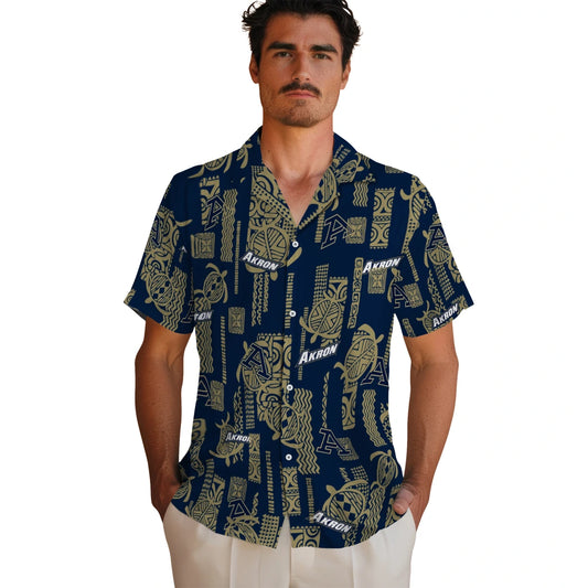 Akron Zips Hawaiian Shirt - Turtle Lines | Moonbestprint