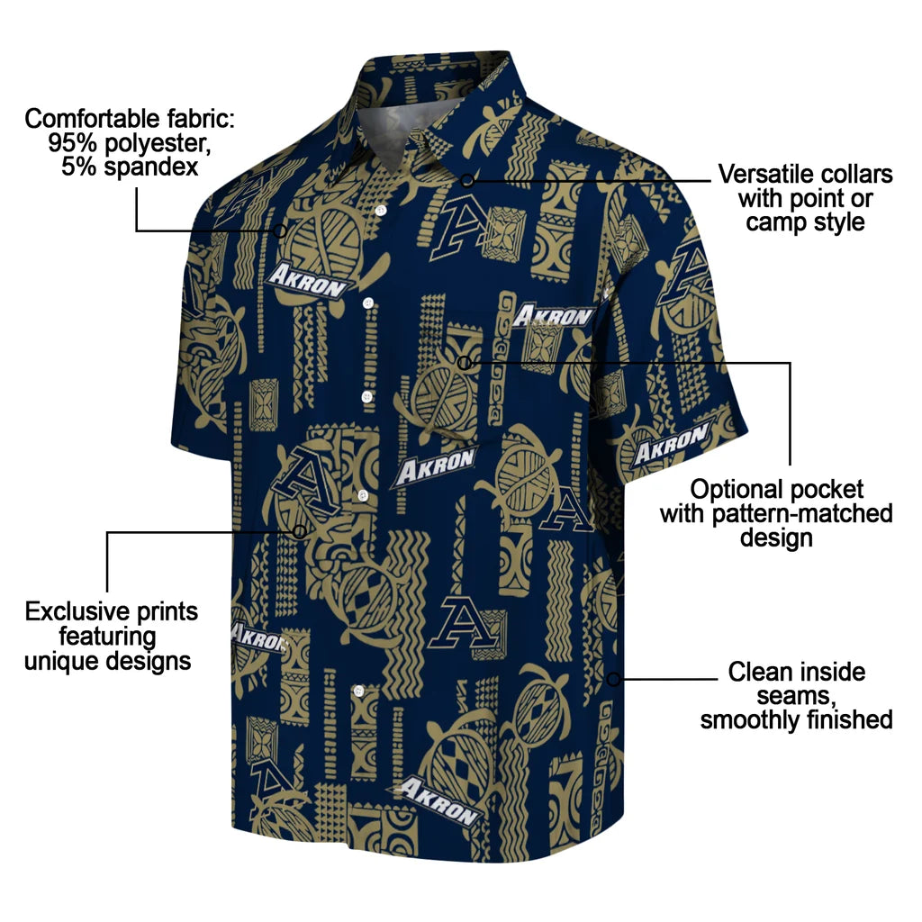 Akron Zips Hawaiian Shirt - Turtle Lines | Moonbestprint