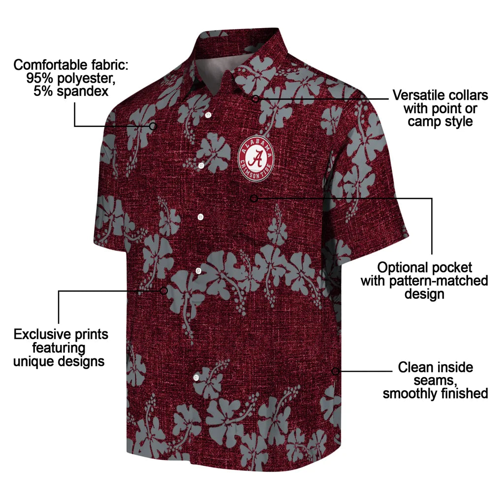 Alabama Crimson Tide Hawaiian Shirt - 50th State Flower | Moonbestprint