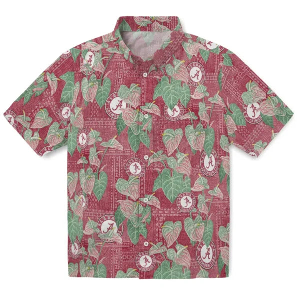 Alabama Crimson Tide Hawaiian Shirt - Anthurium Overlay | Moonbestprint