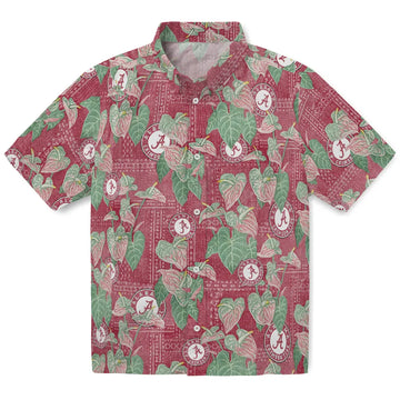 Alabama Crimson Tide Hawaiian Shirt - Anthurium Overlay | Moonbestprint