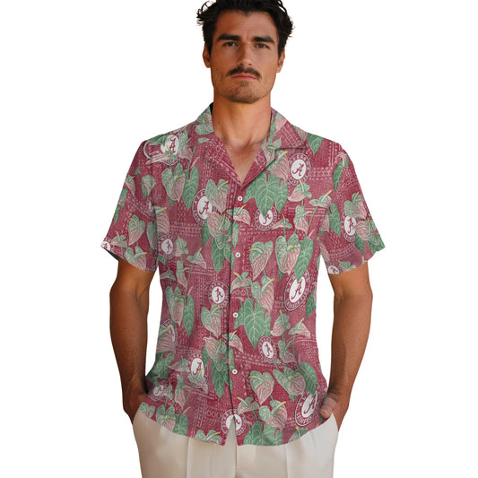 Alabama Crimson Tide Hawaiian Shirt - Anthurium Overlay | Moonbestprint