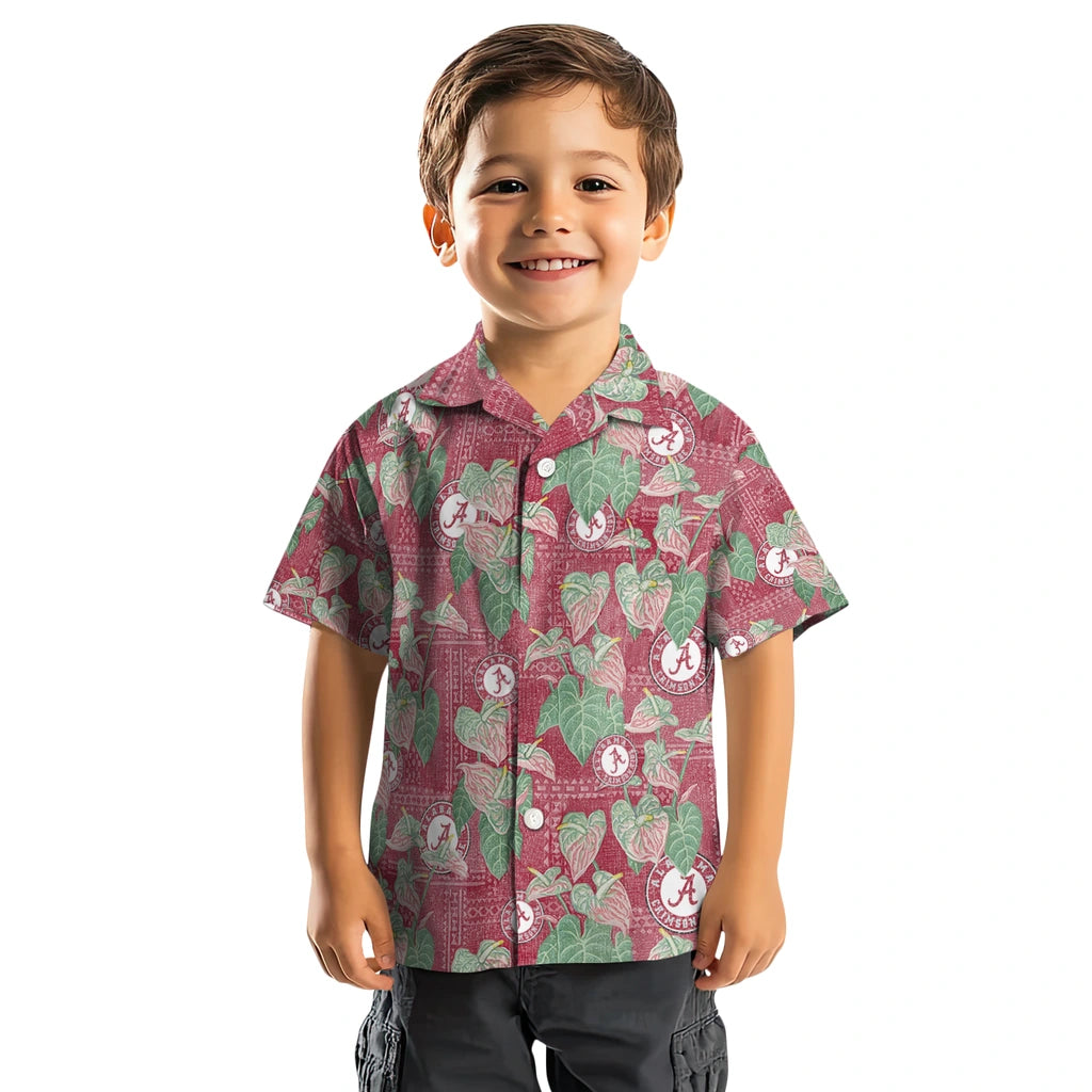 Alabama Crimson Tide Hawaiian Shirt - Anthurium Overlay | Moonbestprint
