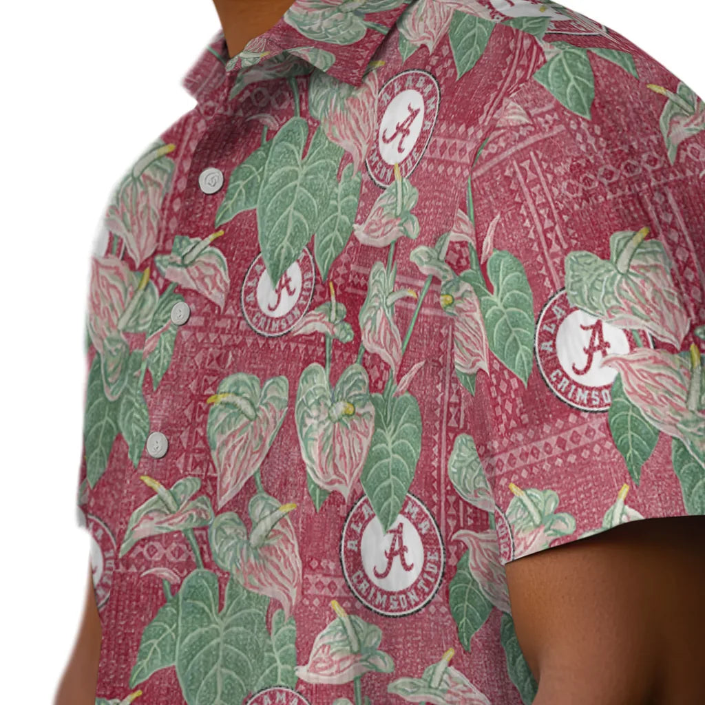 Alabama Crimson Tide Hawaiian Shirt - Anthurium Overlay | Moonbestprint