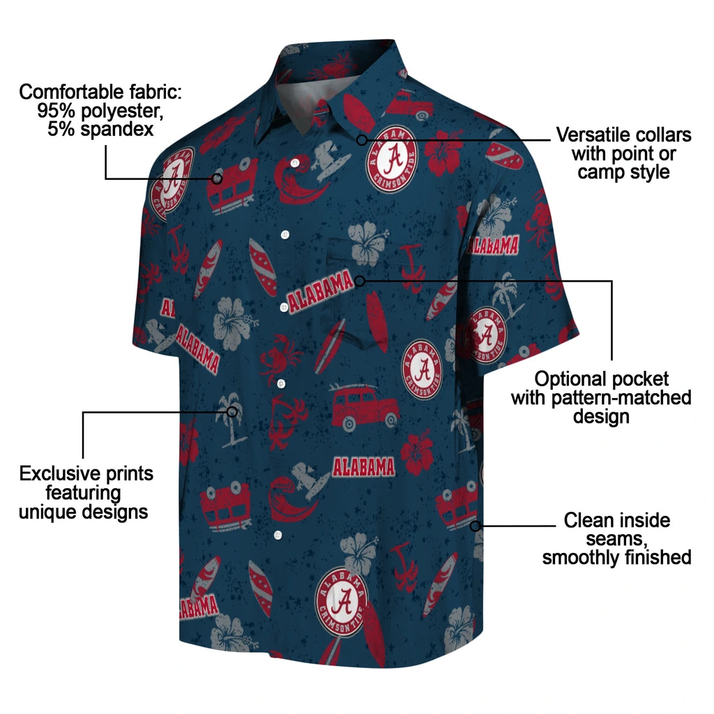 Alabama Crimson Tide Hawaiian Shirt - Beach Vibe | Moonbestprint