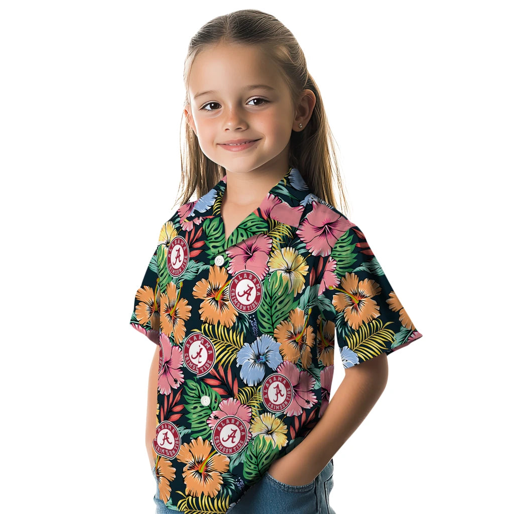 Alabama Crimson Tide Hawaiian Shirt - Brilliant Hibiscus Garden | Moonbestprint