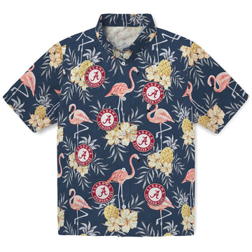 Alabama Crimson Tide Hawaiian Shirt - Flamingo Hibiscus | Moonbestprint