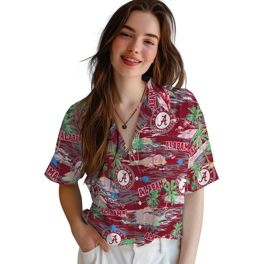 Alabama Tide Flamingo Retreat 2026 Hawaiian Shirt – Moonbestprint