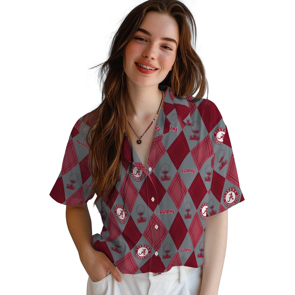 Alabama Crimson Tide Hawaiian Shirt - Golfing Plaid | Moonbestprint