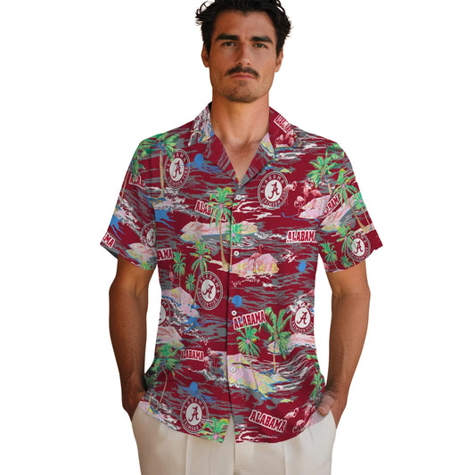 Alabama Crimson Tide Hawaiian Shirt - Hawaii Island | Moonbestprint