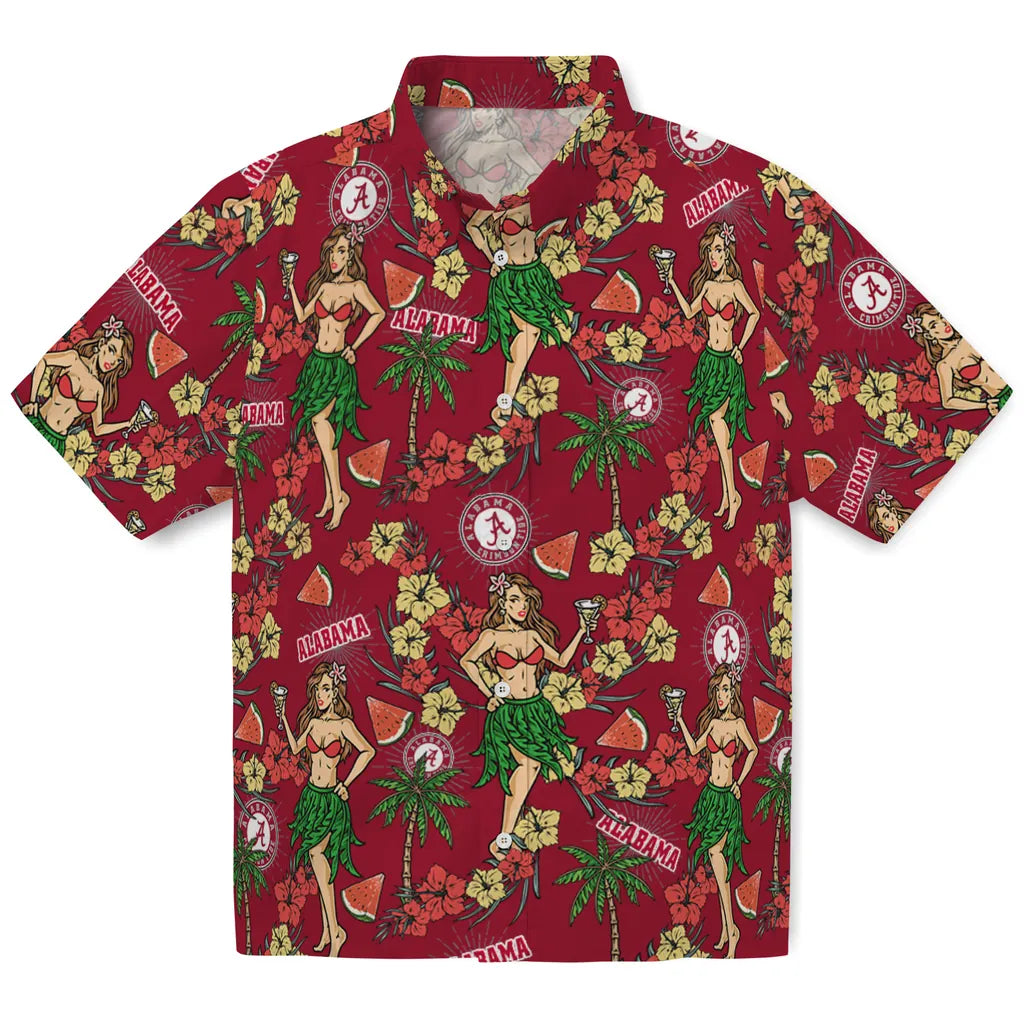Alabama Crimson Tide Hawaiian Shirt - Hawaiian Girls Design | Moonbestprint