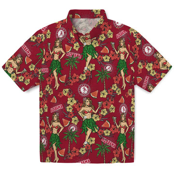 Alabama Crimson Tide Hawaiian Shirt - Hawaiian Girls Design | Moonbestprint