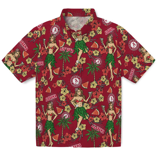 Alabama Crimson Tide Hawaiian Shirt - Hawaiian Girls Design | Moonbestprint