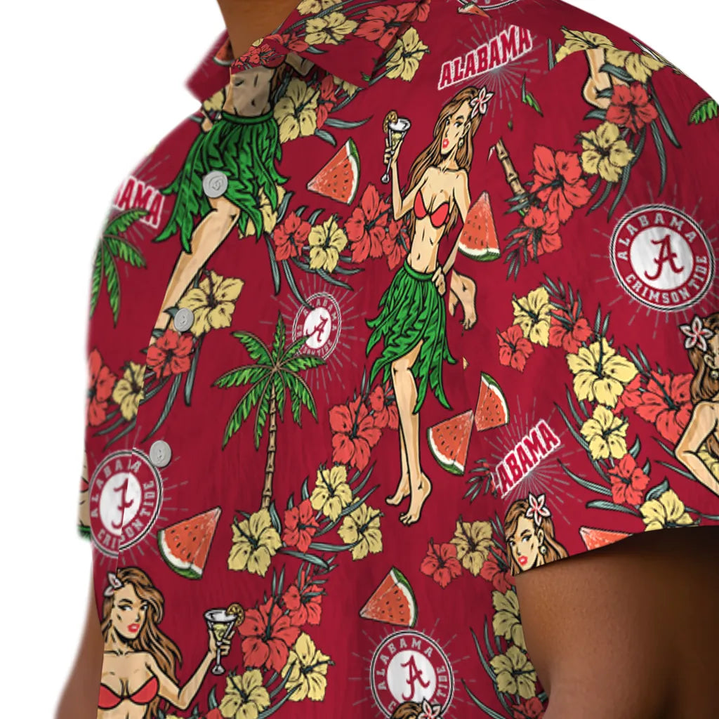 Alabama Crimson Tide Hawaiian Shirt - Hawaiian Girls Design | Moonbestprint