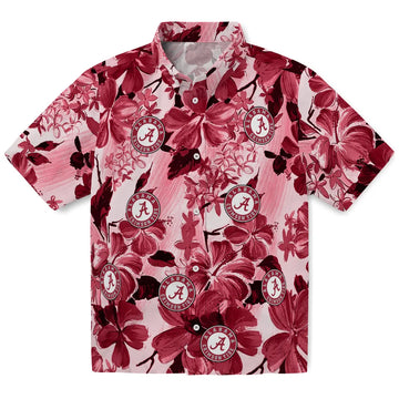 Alabama Crimson Tide Hawaiian Shirt - Hibiscus Arrangement | Moonbestprint