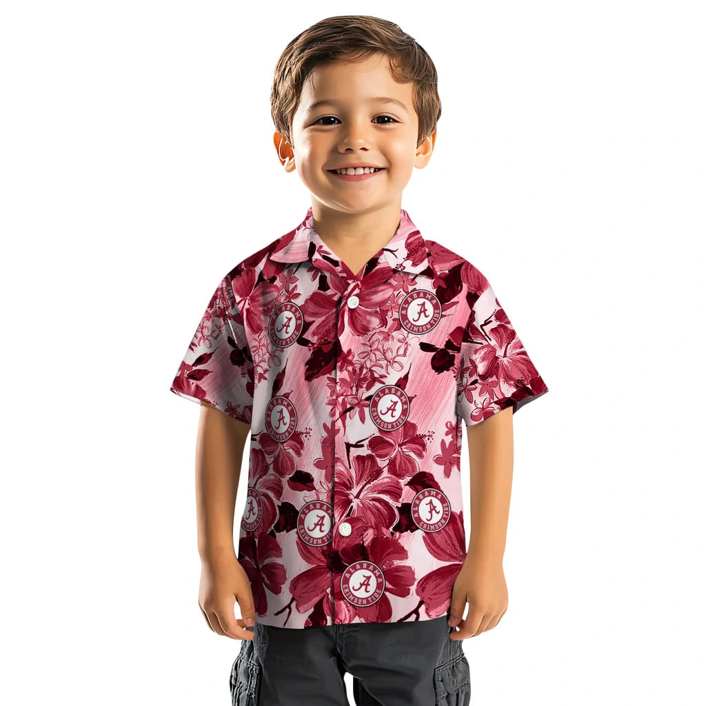 Alabama Crimson Tide Hawaiian Shirt - Hibiscus Arrangement | Moonbestprint