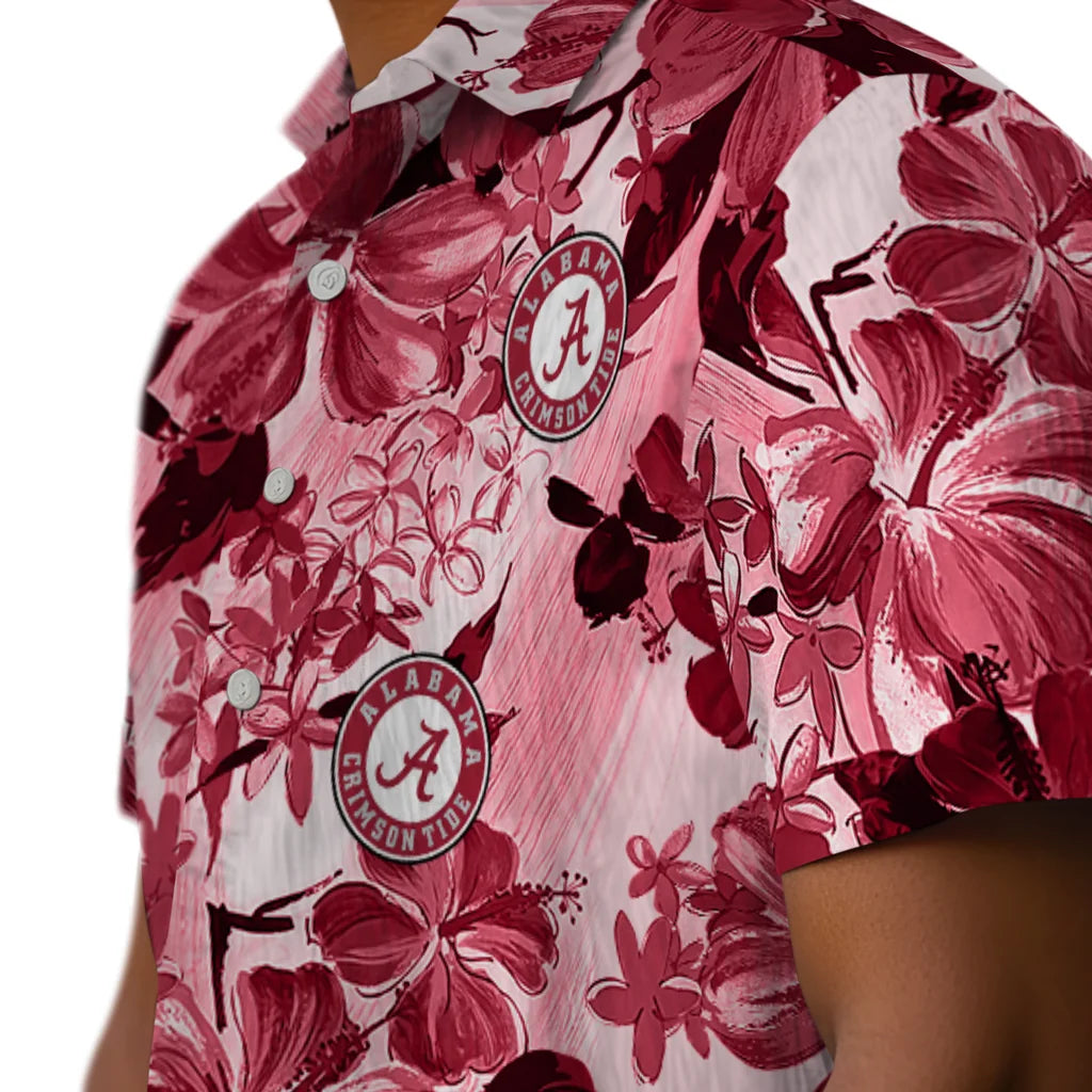 Alabama Crimson Tide Hawaiian Shirt - Hibiscus Arrangement | Moonbestprint