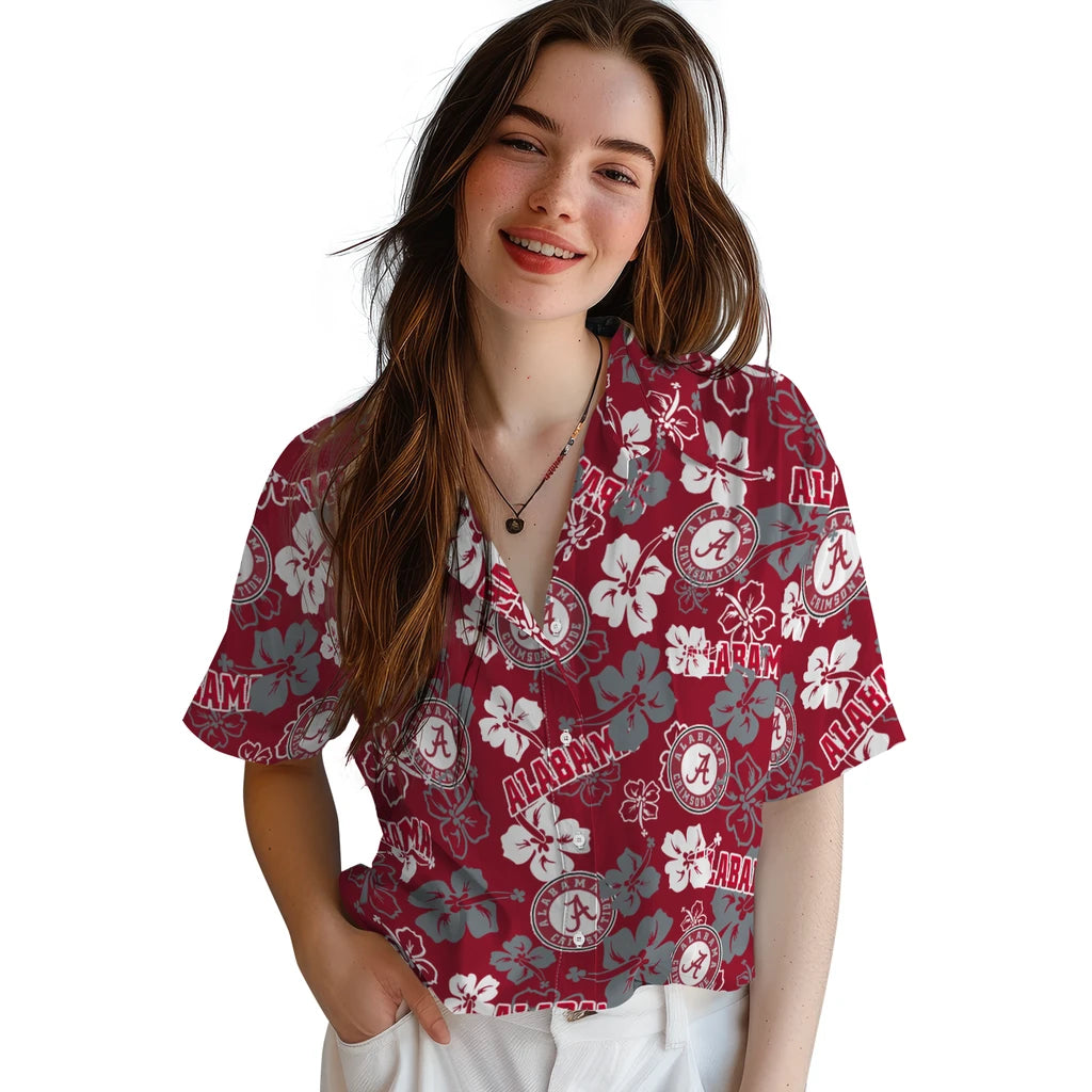 Alabama Tide Hibiscus Bloom Hawaiian Shirt – Moonbestprint