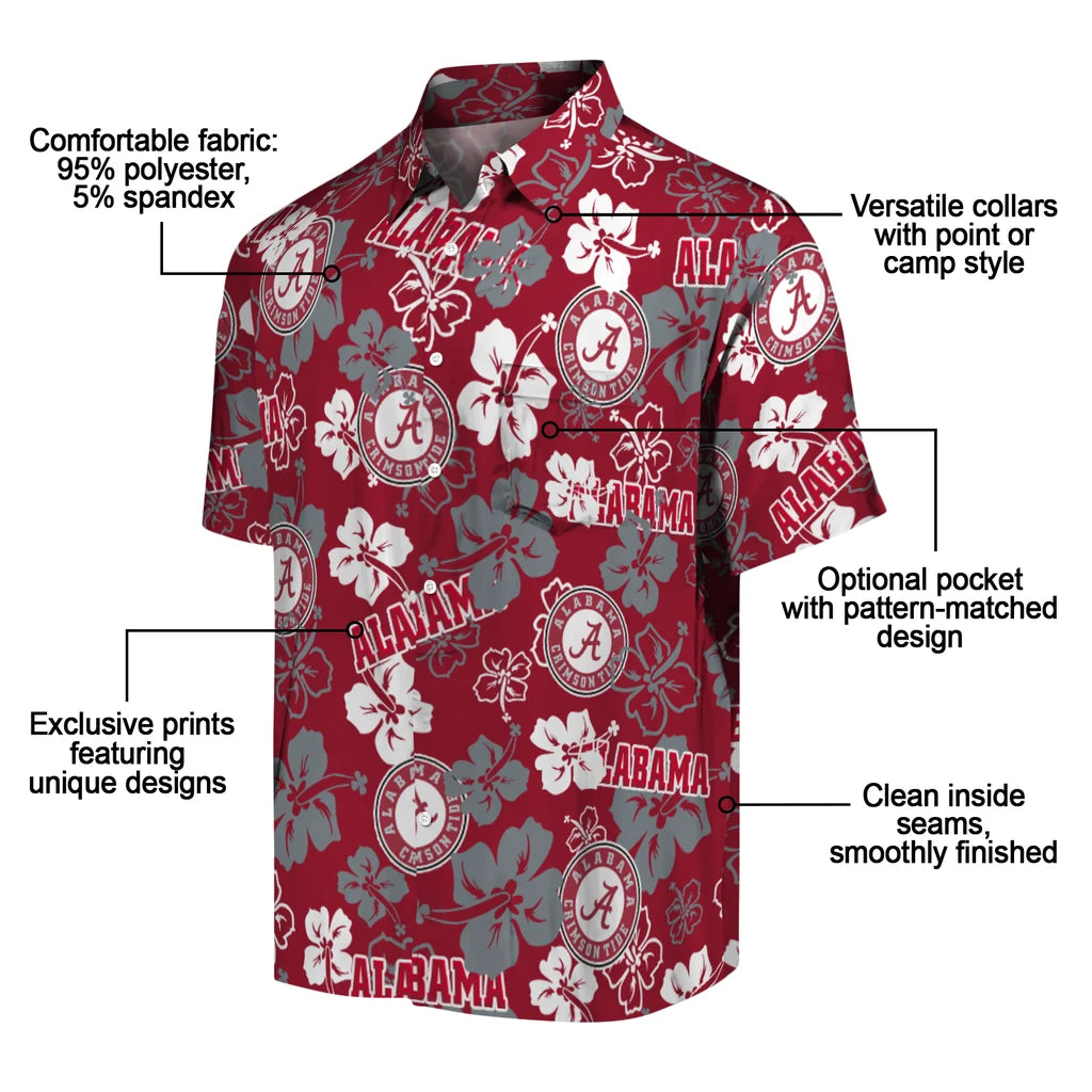 Alabama Tide Hibiscus Bloom Hawaiian Shirt – Moonbestprint