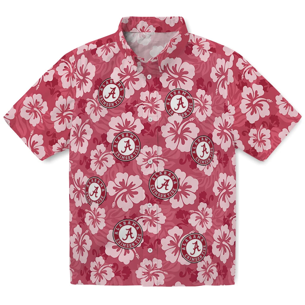 Alabama Crimson Tide Hawaiian Shirt - Hibiscus Cluster | Moonbestprint