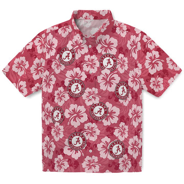 Alabama Crimson Tide Hawaiian Shirt - Hibiscus Cluster | Moonbestprint