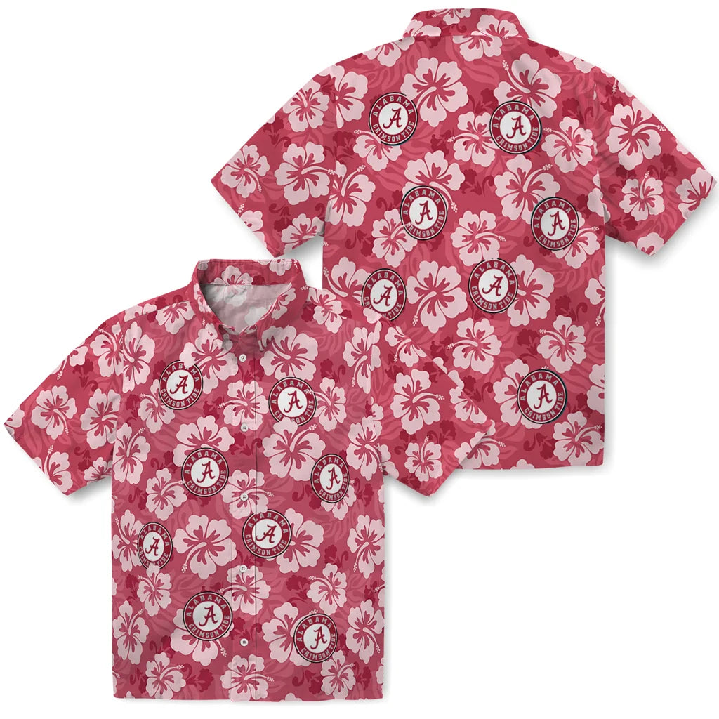 Alabama Crimson Tide Hawaiian Shirt - Hibiscus Cluster | Moonbestprint