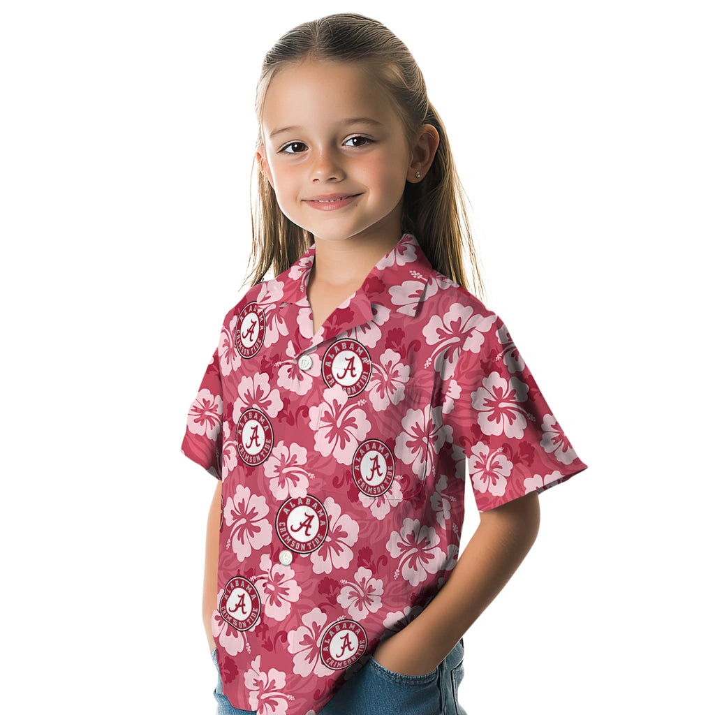 Alabama Crimson Tide Hawaiian Shirt - Hibiscus Cluster | Moonbestprint