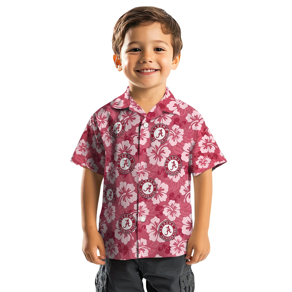 Alabama Crimson Tide Hawaiian Shirt - Hibiscus Cluster | Moonbestprint